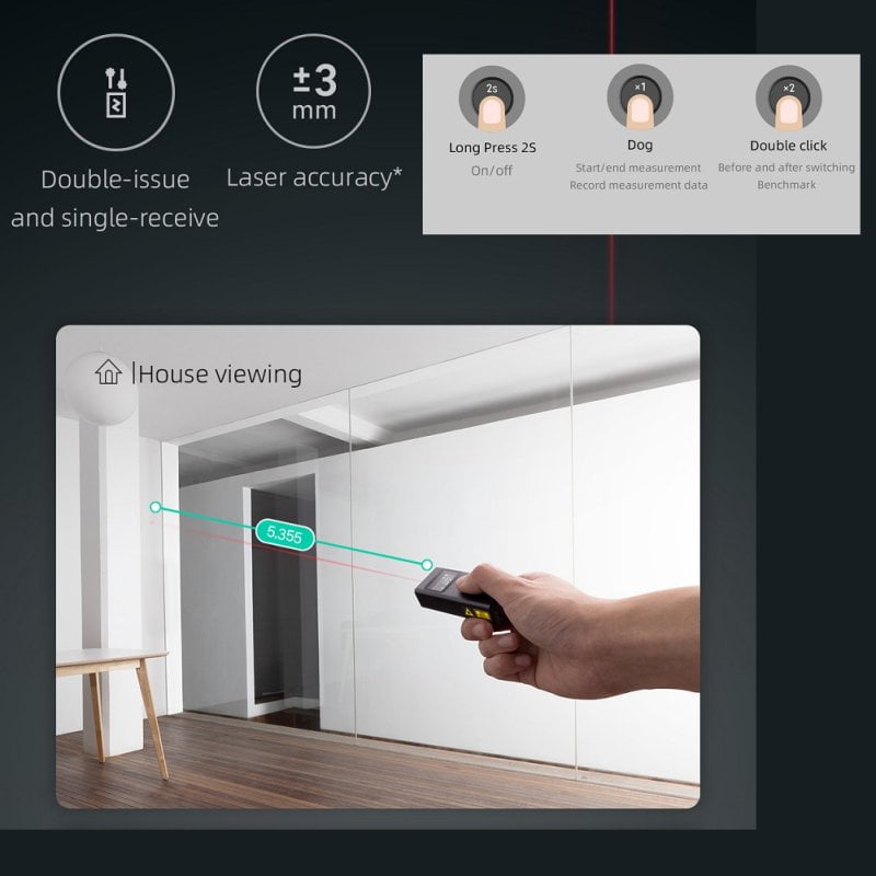 مشخصات متر لیزری هوشمند شیائومی مدل Xiaomi Smart Laser Measure